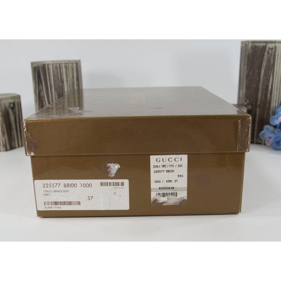 Gucci Vitello Vernice Soft Black Patent Booties 37 - Picture 2 of 8